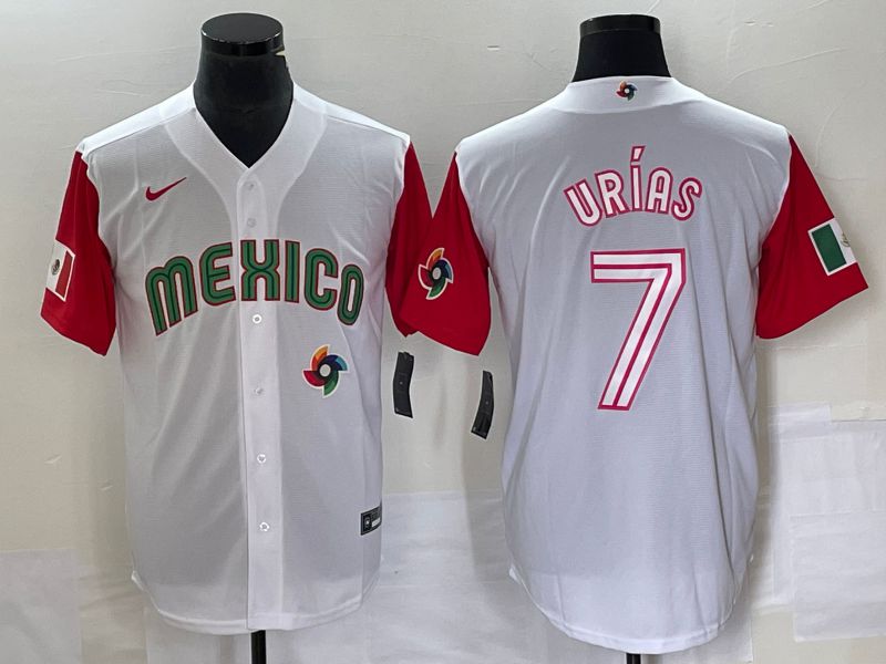Men 2023 World Cub Mexico #7 Urias White white Nike MLB Jersey31->more jerseys->MLB Jersey